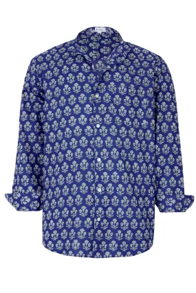 Men's Cotton Shirt in Royal Blue Berry