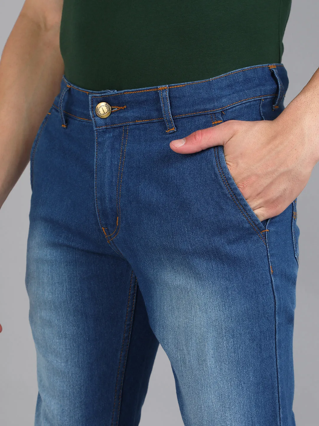 Men's Light Blue Slim Fit Stretchable Jeans