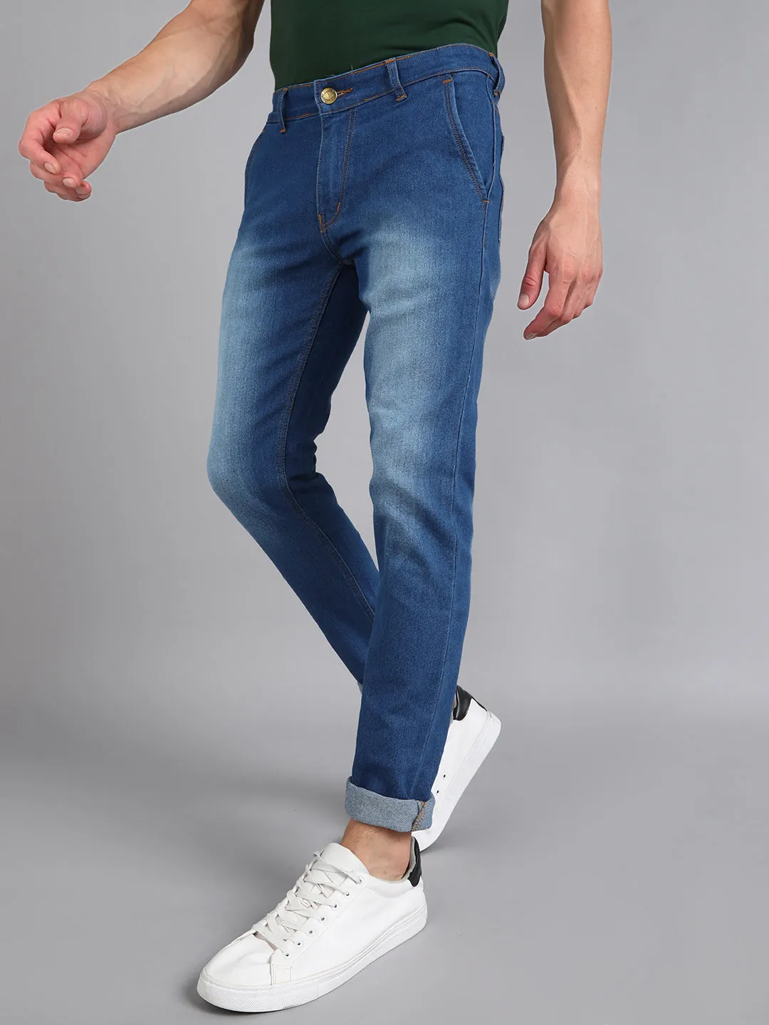 Men's Light Blue Slim Fit Stretchable Jeans