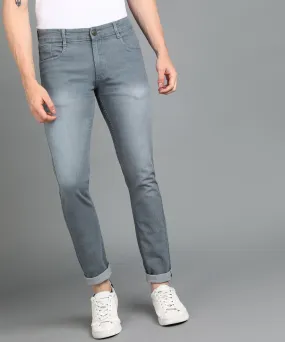 Men's Light Grey Slim Fit Stretch Jeans