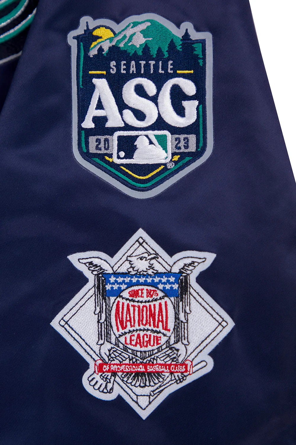 MLB ALL STAR 2023 RIB WOMEN'S SATIN JACKET (MIDNIGHT NAVY)