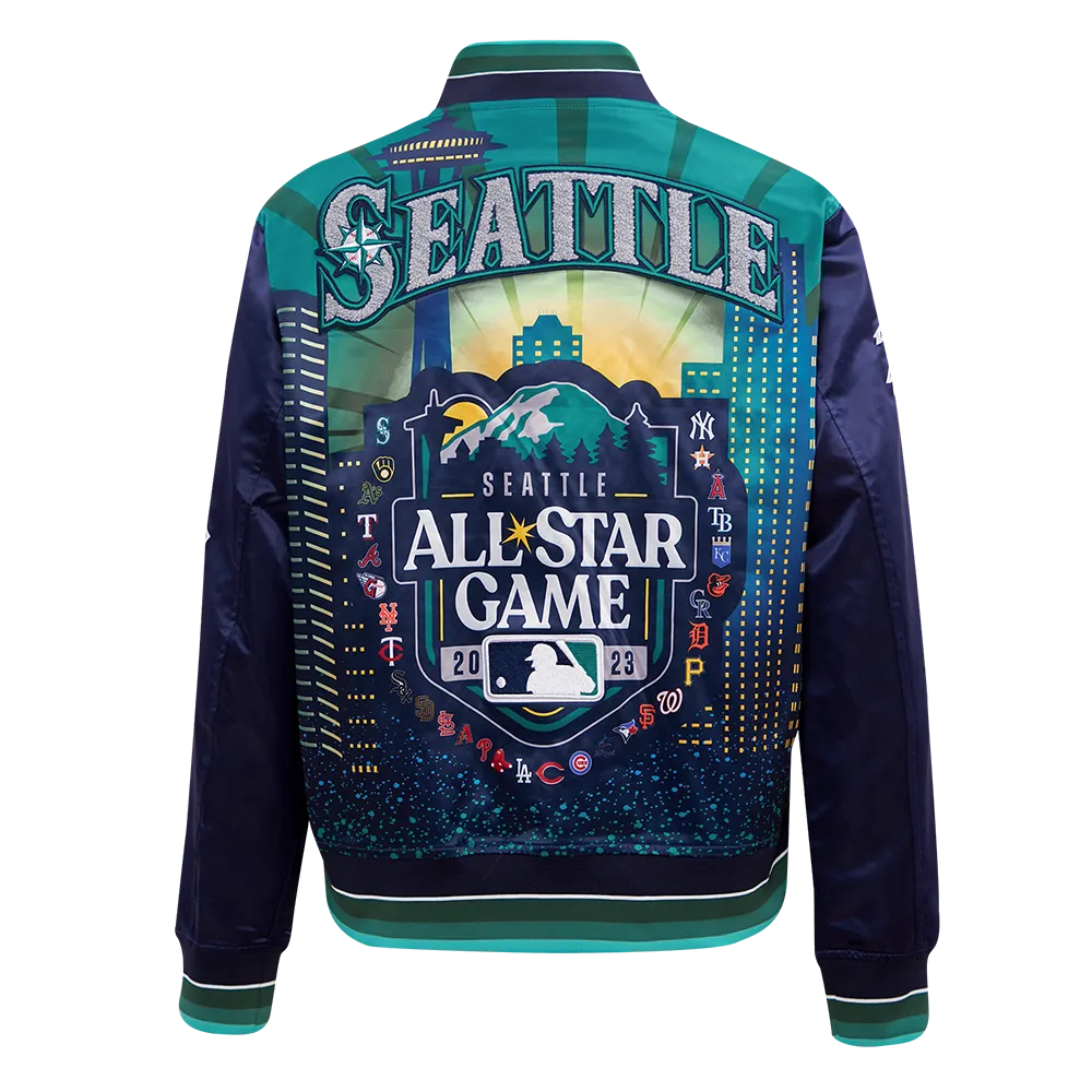 MLB ALL STAR 2023 RIB WOMEN'S SATIN JACKET (MIDNIGHT NAVY)