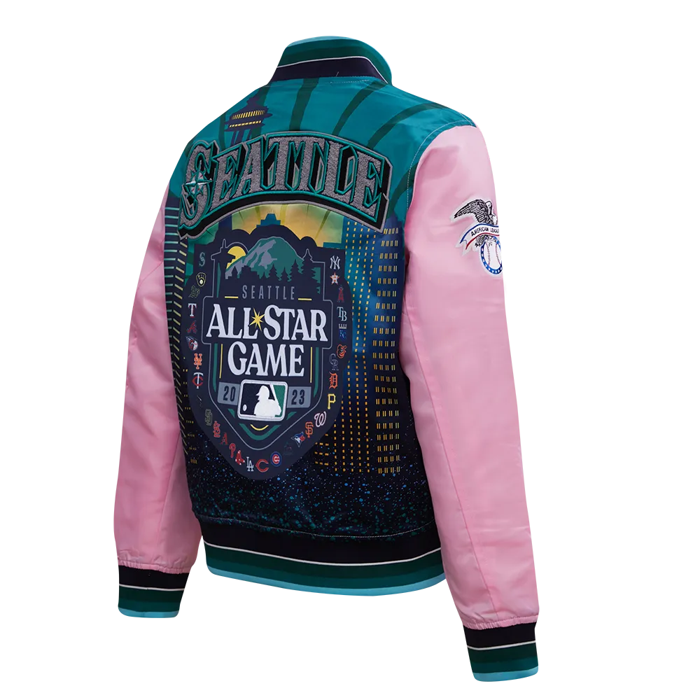 MLB ALL STAR 2023 RIB WOMEN'S SATIN JACKET (PINK)