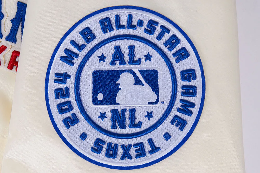 MLB ALL STAR 2024 MEN'S RIB SATIN JACKET (EGGSHELL/ ROYAL BLUE)