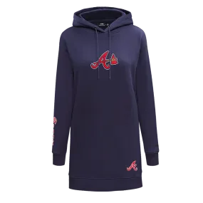 MLB ATLANTA BRAVES CLASSIC WOMEN'S HOODIE DRESS (MIDNIGHT NAVY)