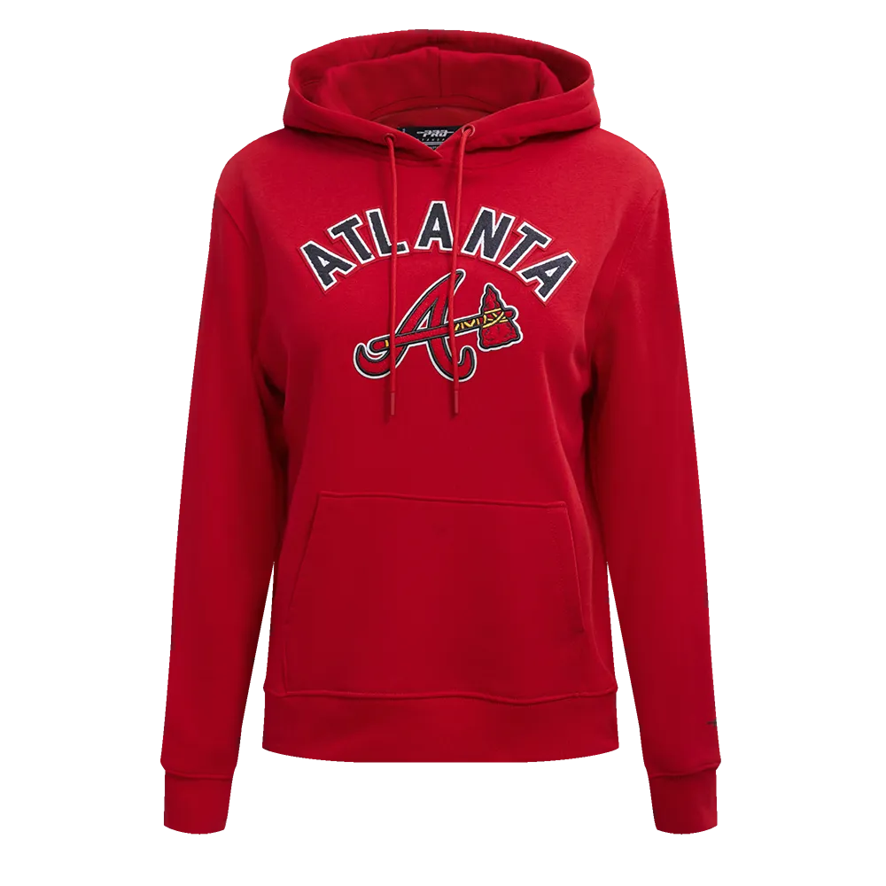 MLB ATLANTA BRAVES CLASSIC WOMEN'S PO HOODIE (RED)