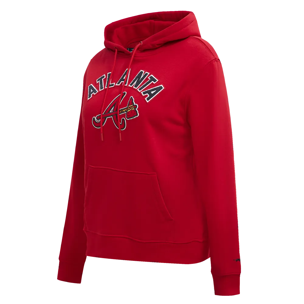 MLB ATLANTA BRAVES CLASSIC WOMEN'S PO HOODIE (RED)