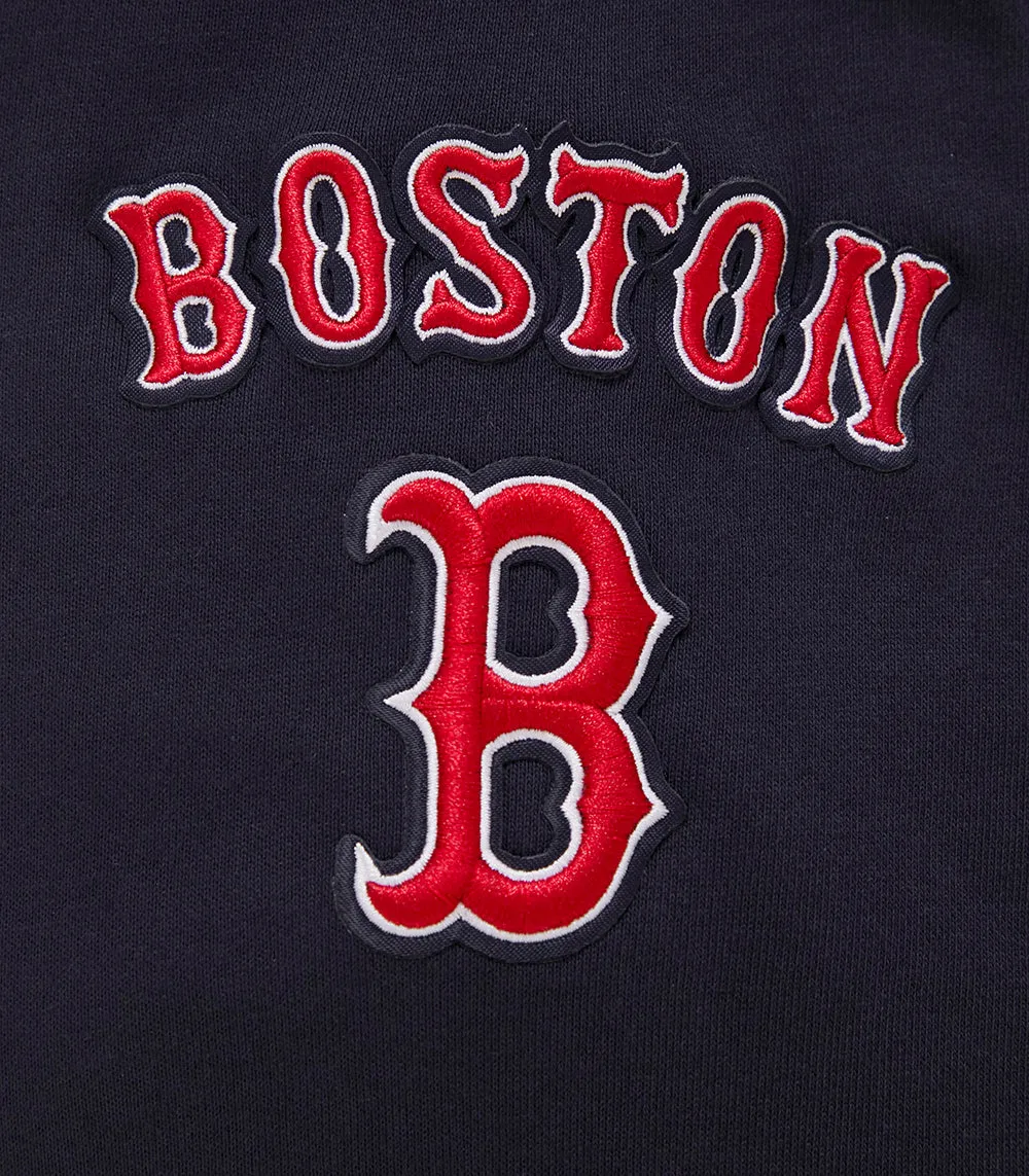 MLB BOSTON RED SOX CLASSIC WOMEN'S CROPPED PO HOODIE (MIDNIGHT NAVY)