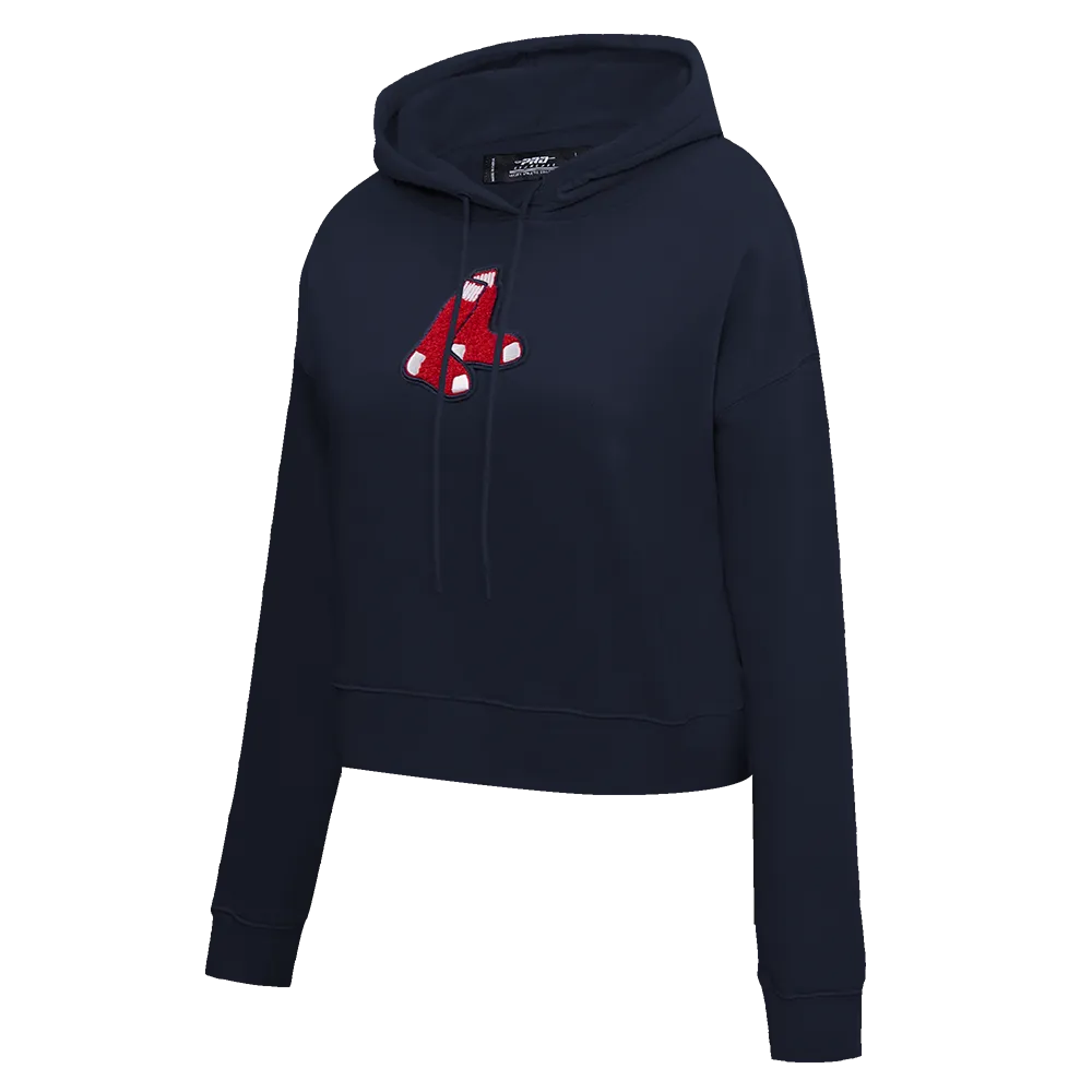 MLB BOSTON RED SOX CLASSIC WOMEN'S CROPPED PO HOODIE (MIDNIGHT NAVY)