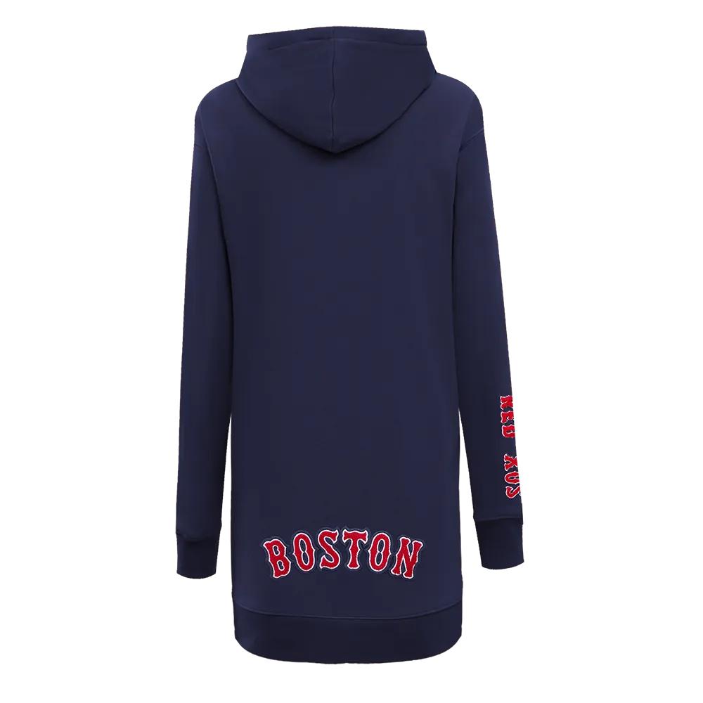 MLB BOSTON RED SOX CLASSIC WOMEN'S HOODIE DRESS (MIDNIGHT NAVY)