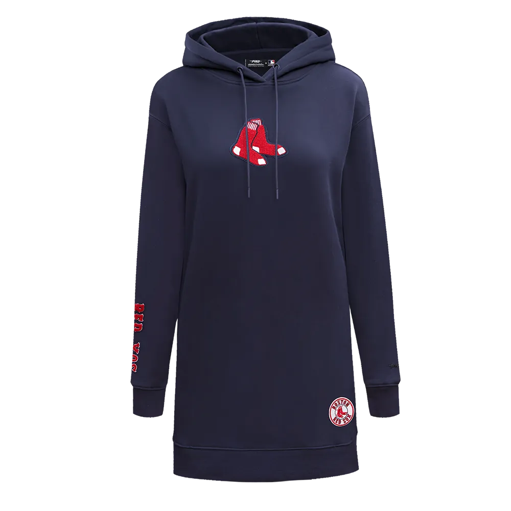 MLB BOSTON RED SOX CLASSIC WOMEN'S HOODIE DRESS (MIDNIGHT NAVY)