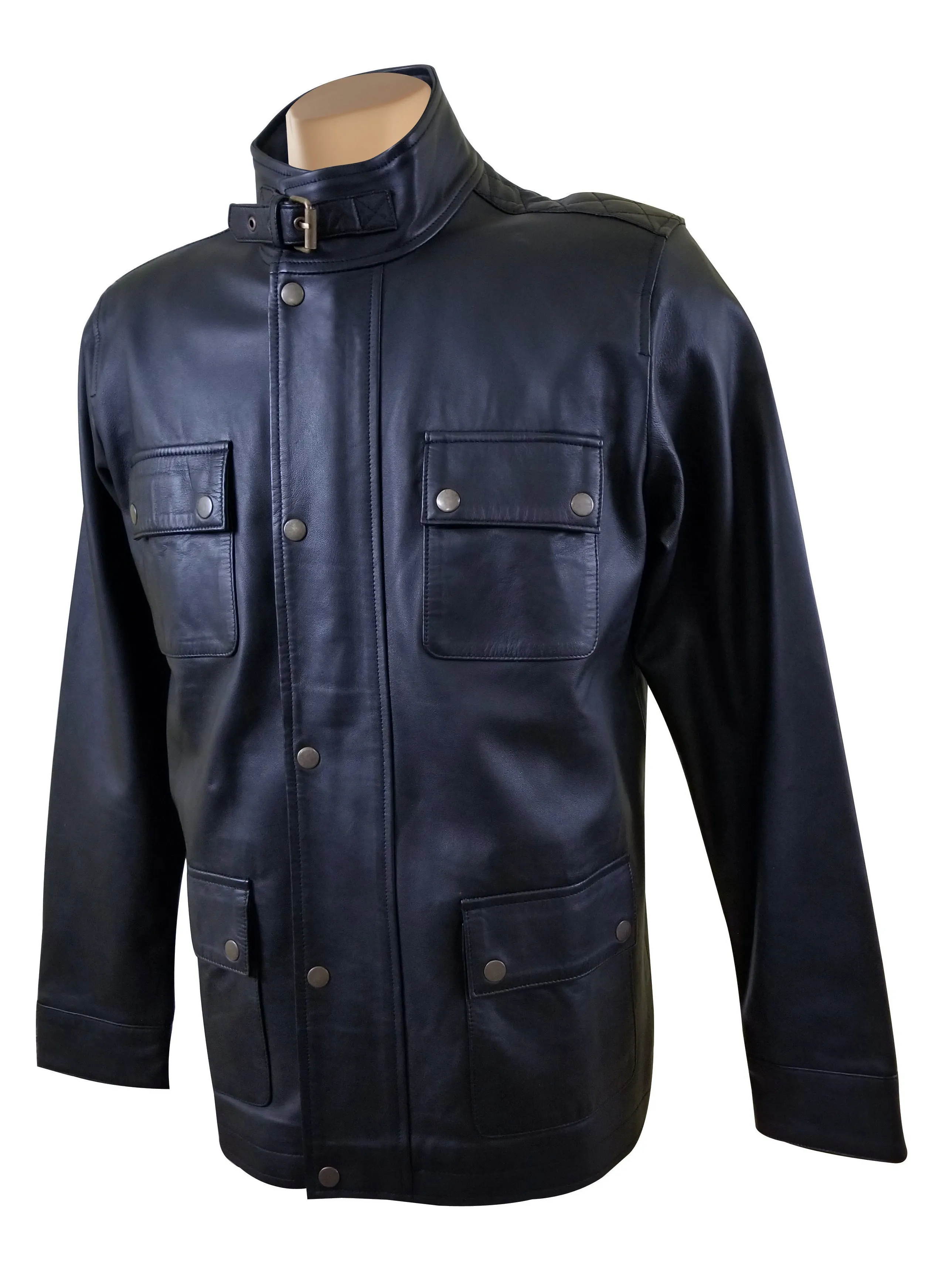 Mosley's leather jacket with flap pockets