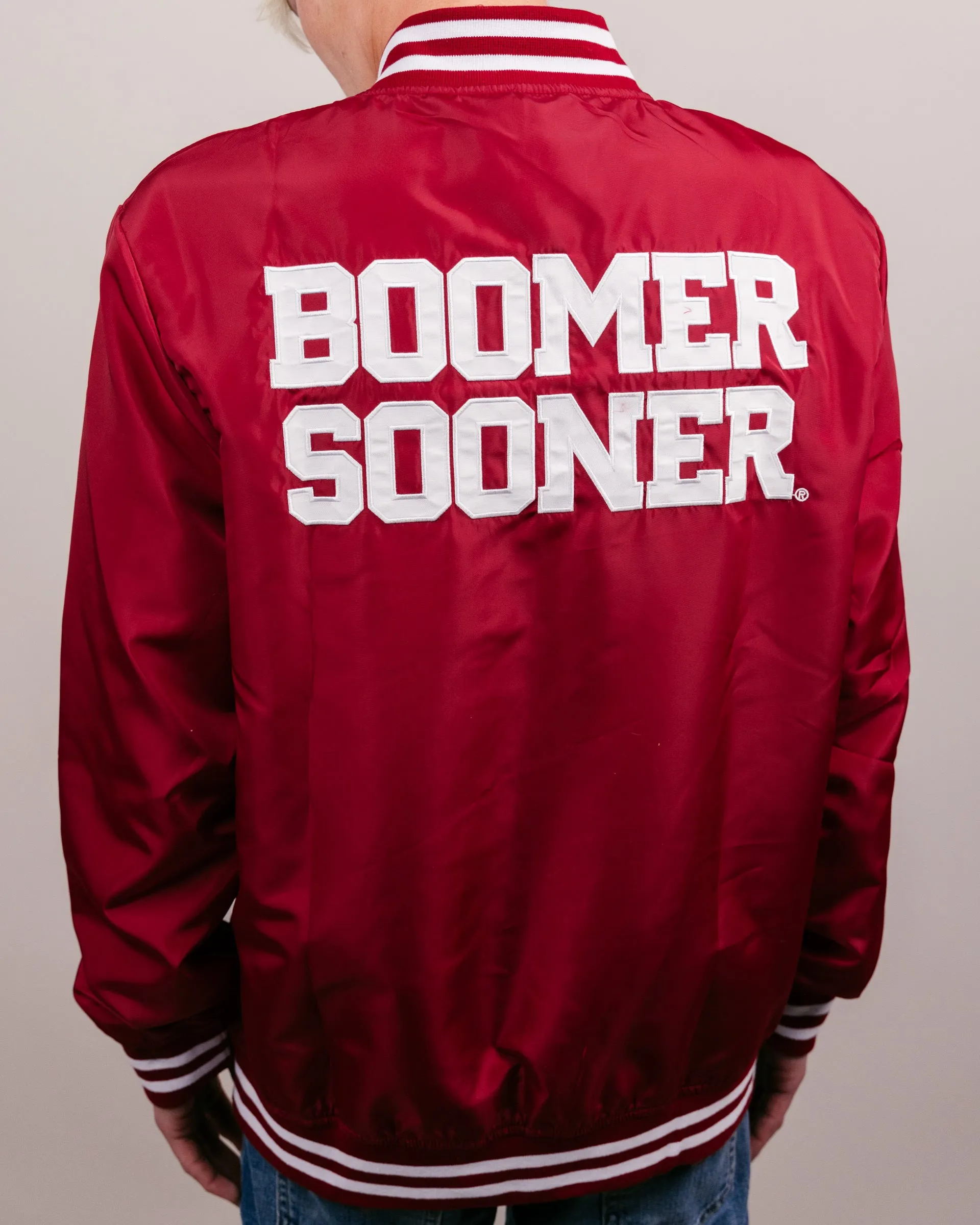 Oklahoma Boomer Sooner Cardinal Varsity Jacket