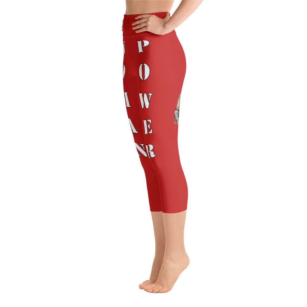 Our best viral leggings red woman power white letters