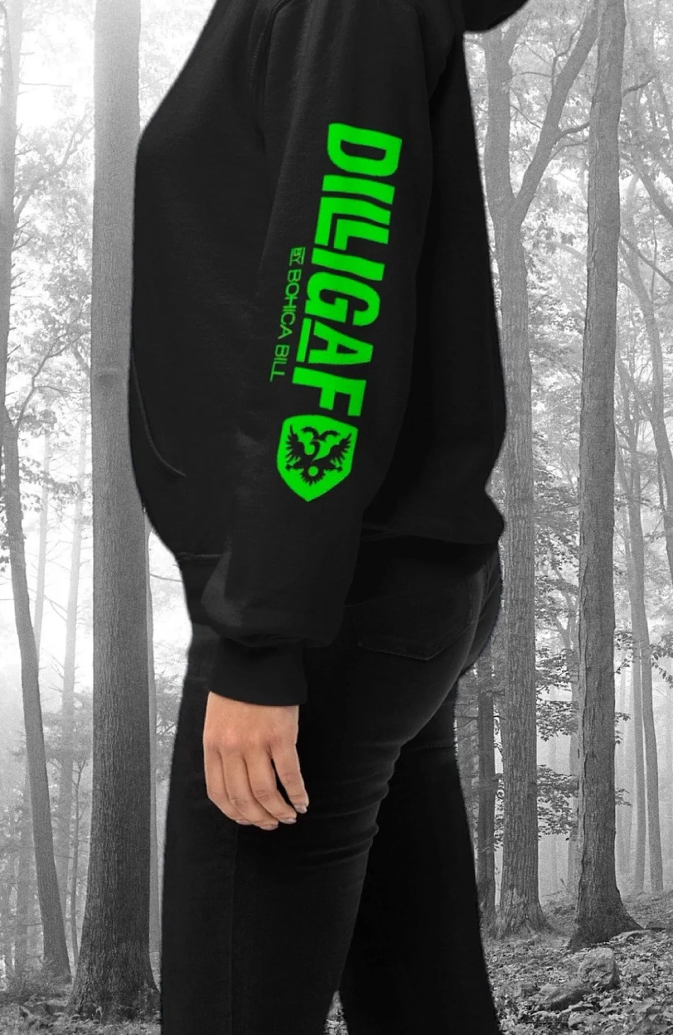 Our Classic DILLIGAF Neon Zip Up Hoodie