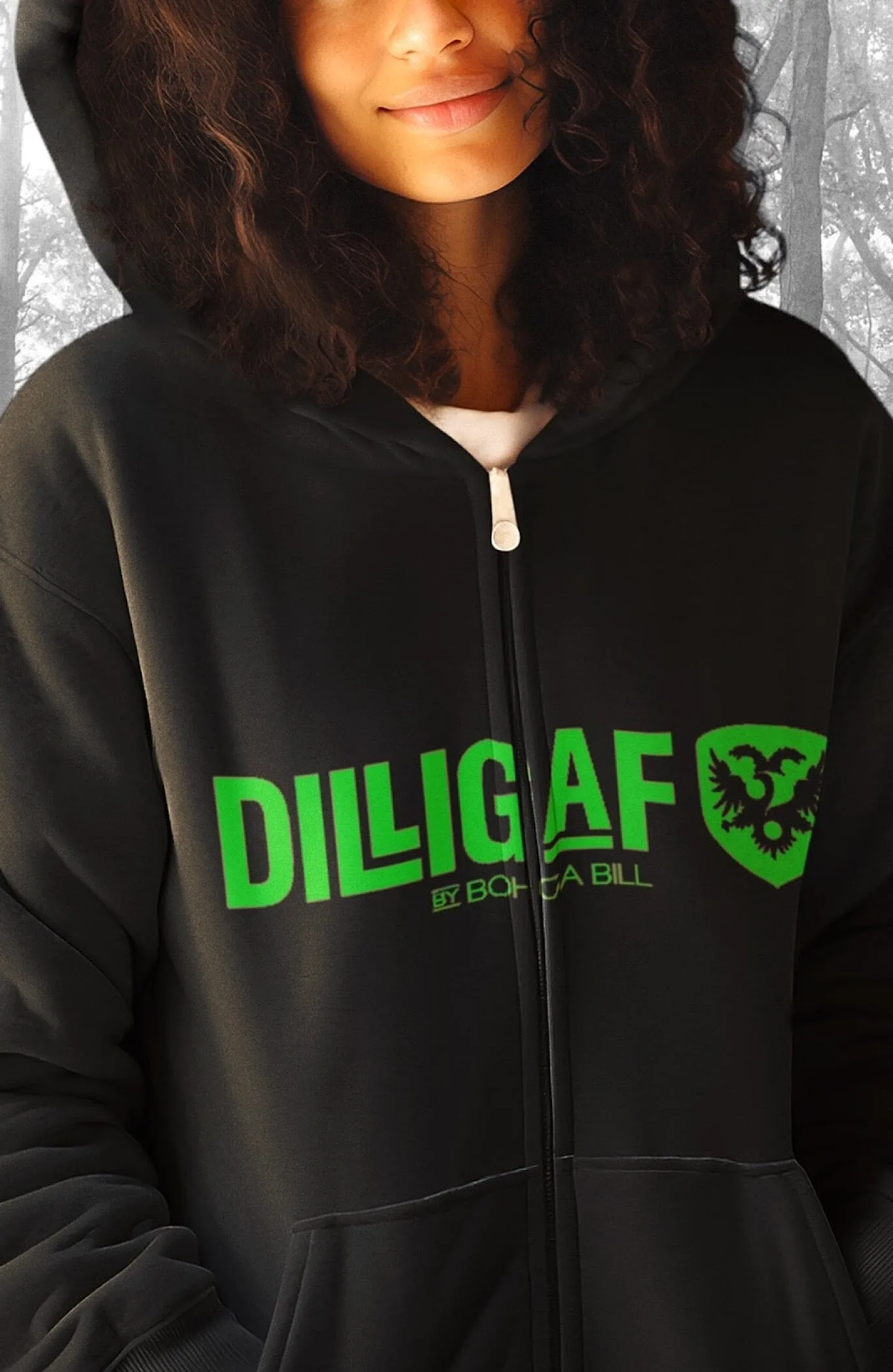 Our Classic DILLIGAF Neon Zip Up Hoodie