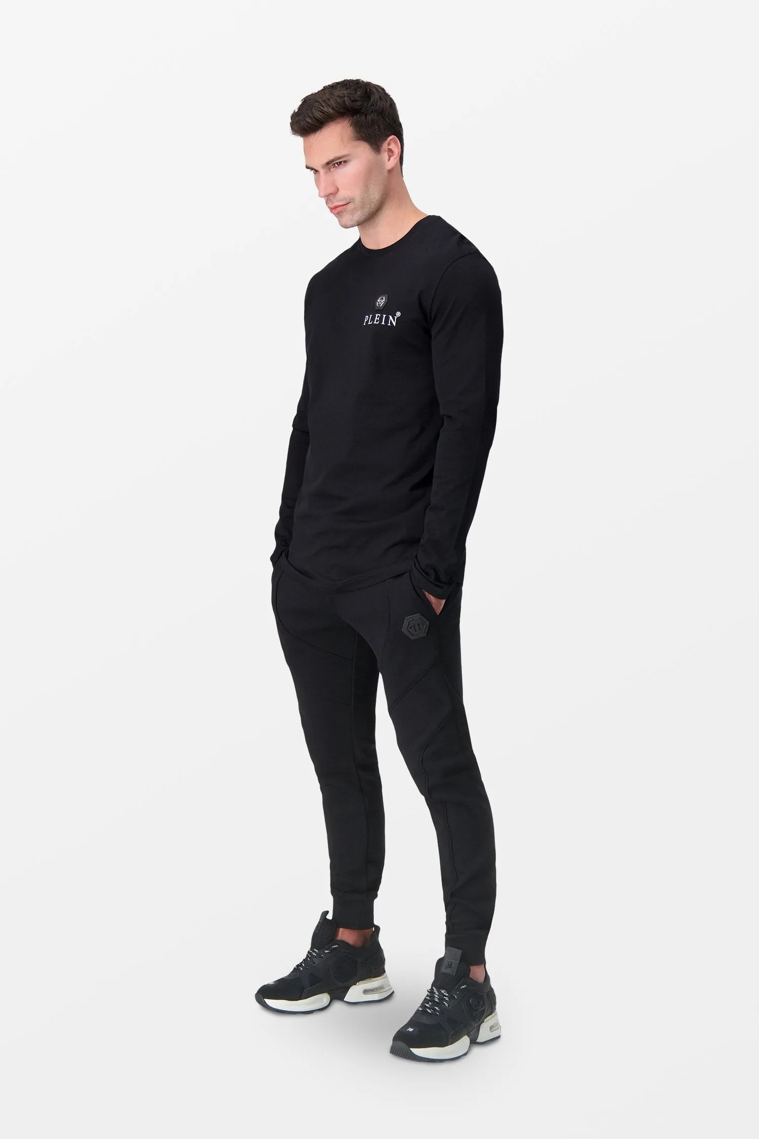 Philipp Plein Black Long Sleeve Iconic Plein T-Shirt