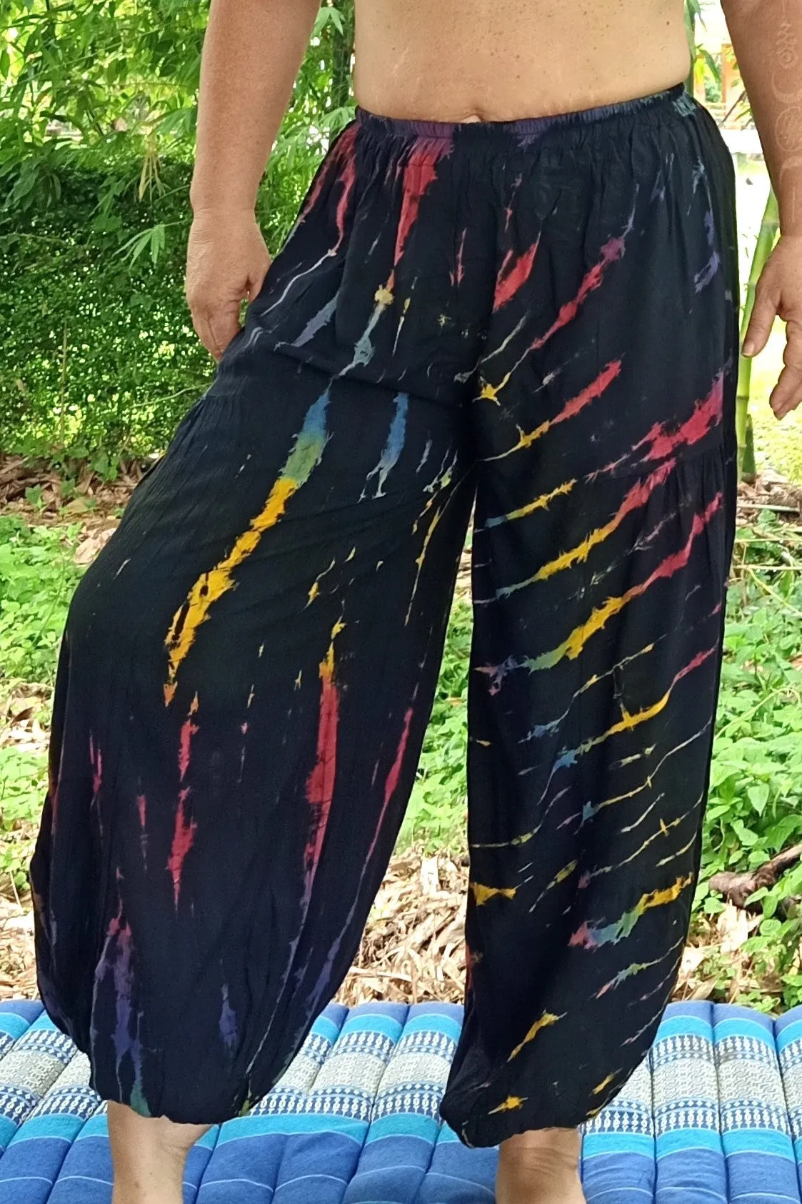 Rainbow Zebra Harem Pants