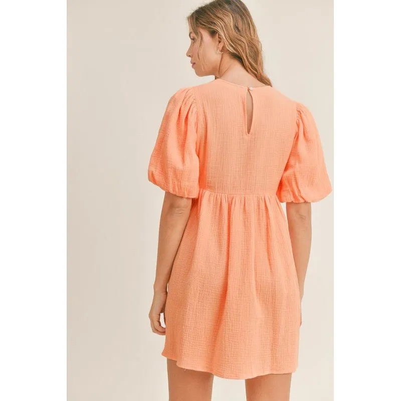 Renee Puff Sleeve Babydoll Dress