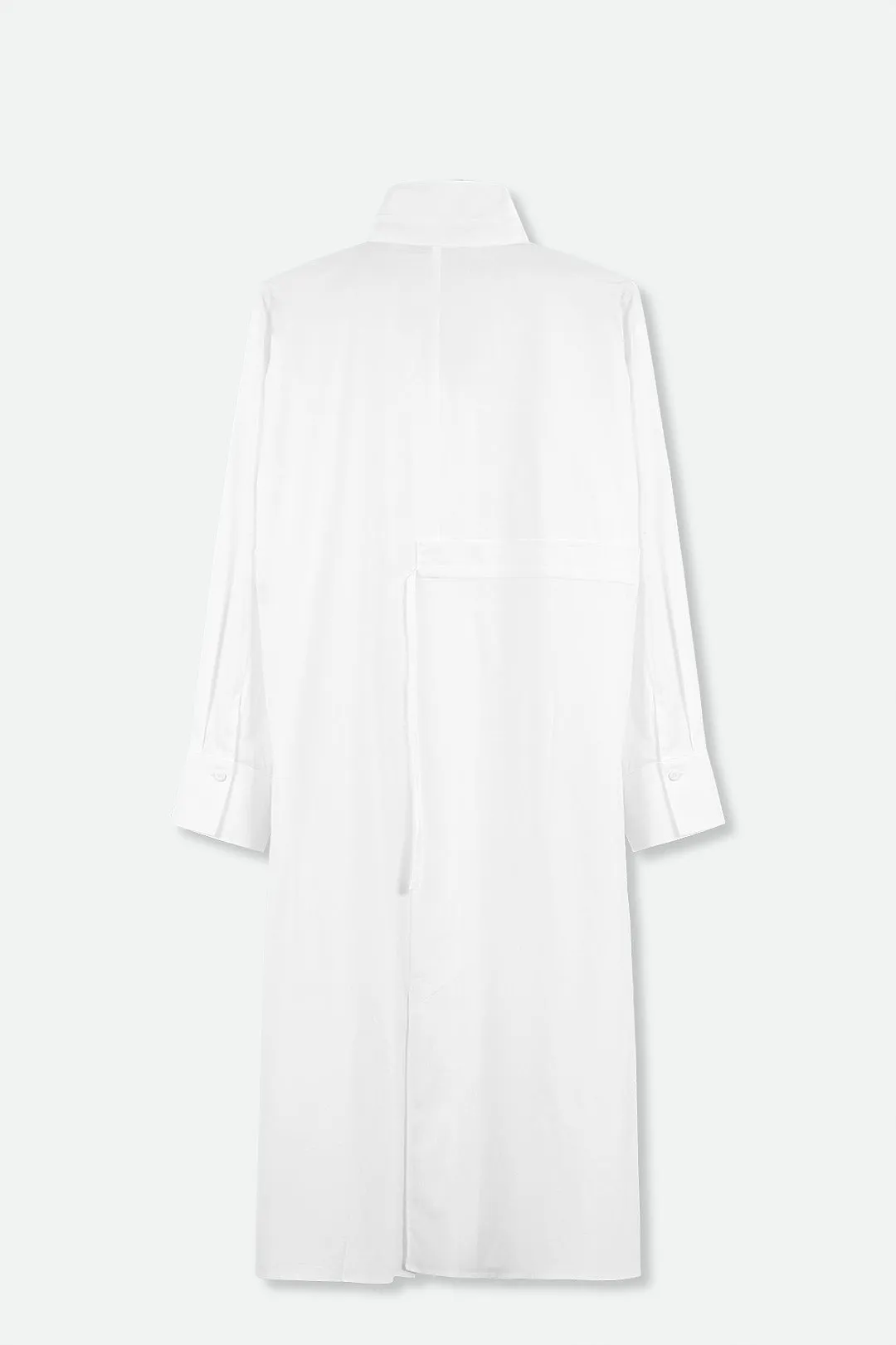 SABRINA SIDE-CINCH SHIRTDRESS IN ITALIAN COTTON STRETCH