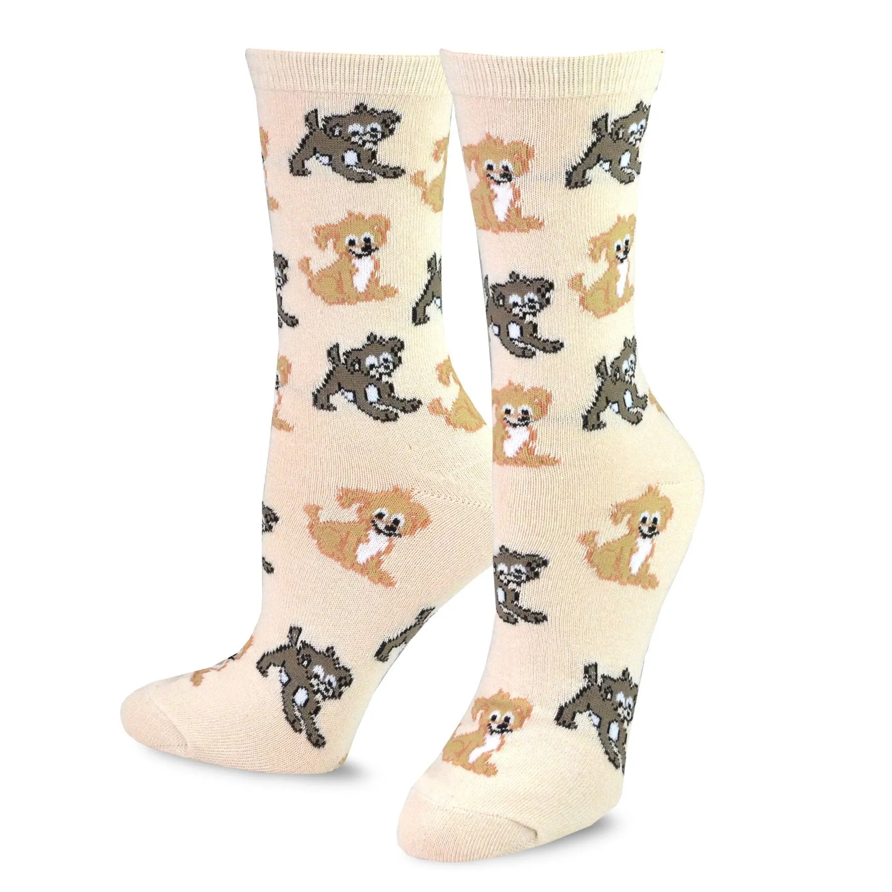 TeeHee Socks Women's Novelty Cotton Crew Dog Face 5-Pack (11995)