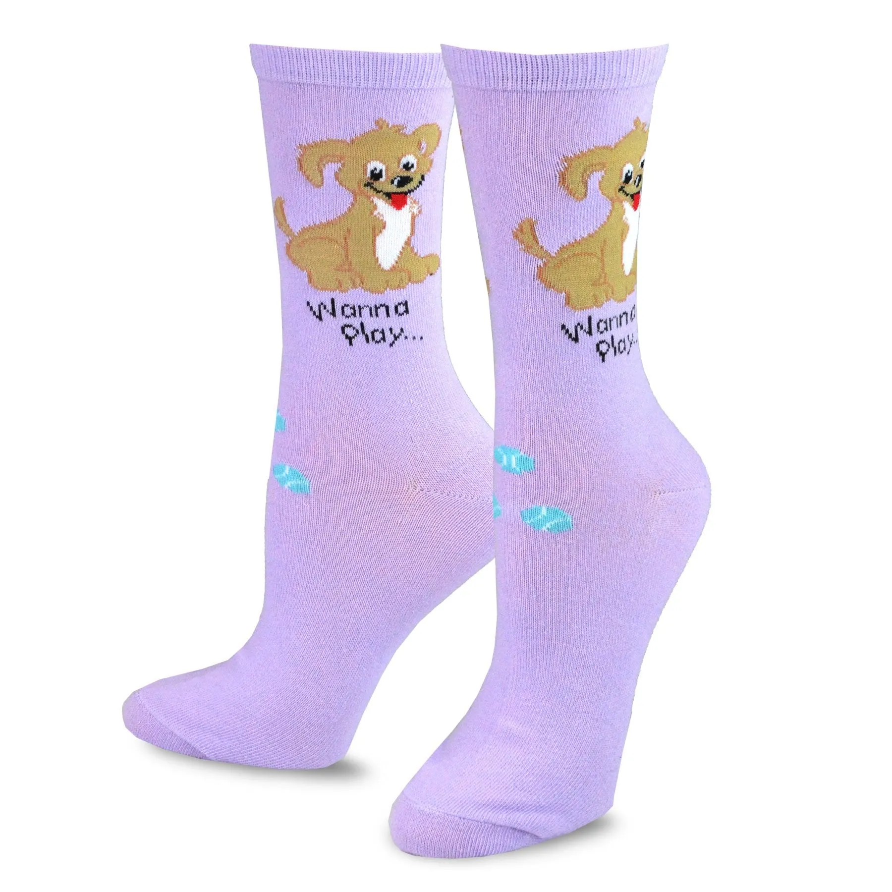 TeeHee Socks Women's Novelty Cotton Crew Dog Face 5-Pack (11995)