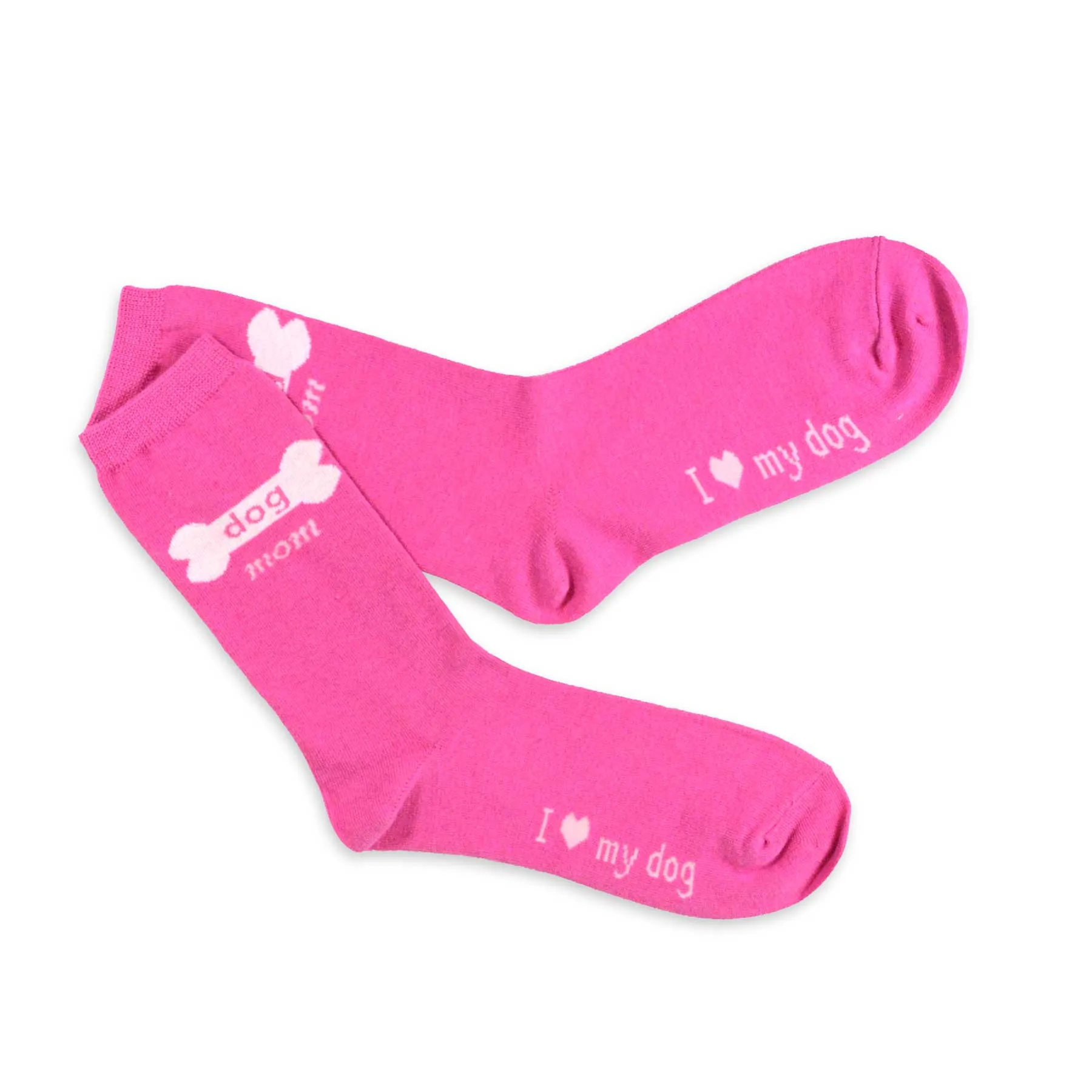 TeeHee Socks Women's Novelty Cotton Crew Dog Mom and Dad 3-Pack (10939)