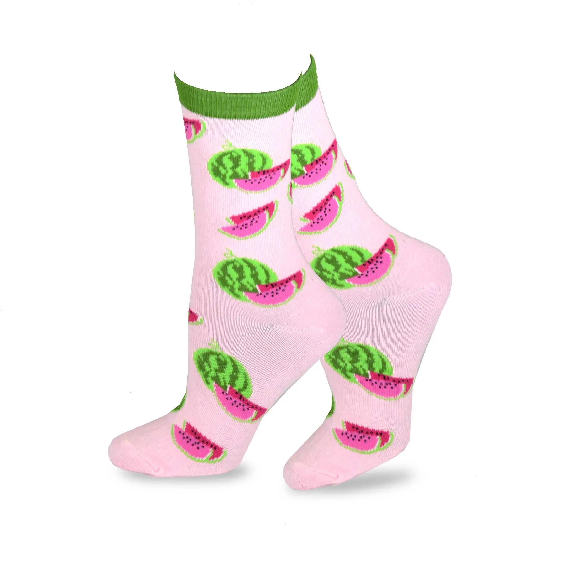 TeeHee Socks Women's Novelty Cotton Crew Fruits 4-Pack (11432)