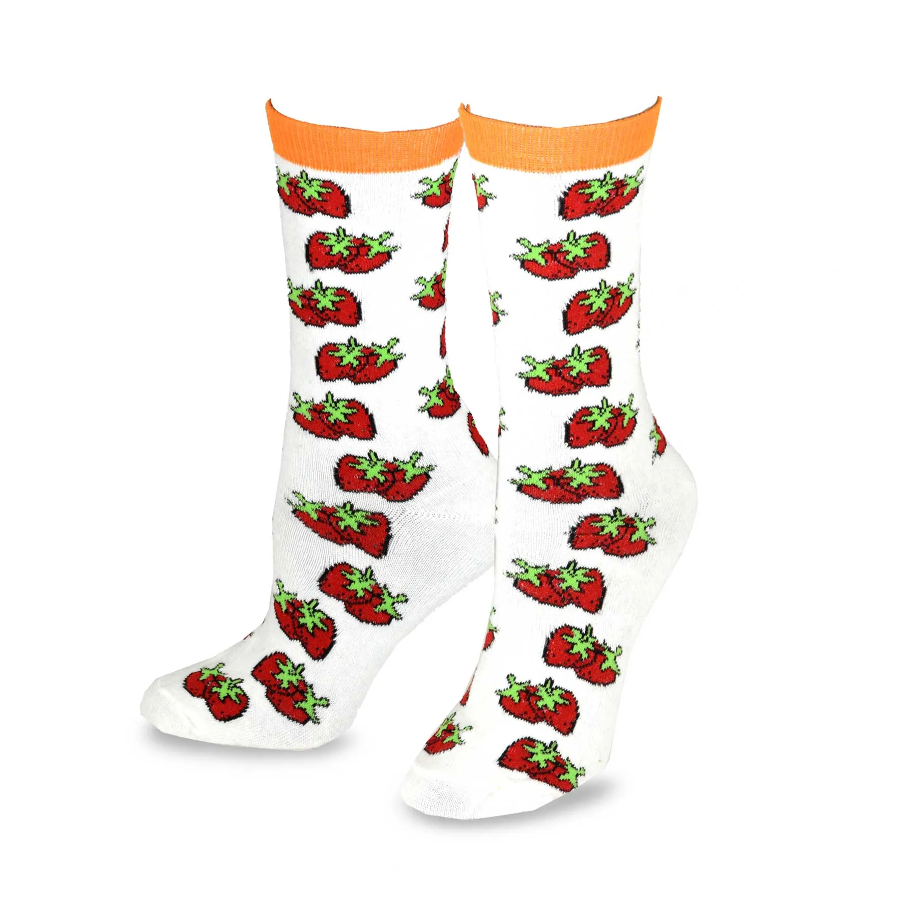 TeeHee Socks Women's Novelty Cotton Crew Fruits 4-Pack (11432)