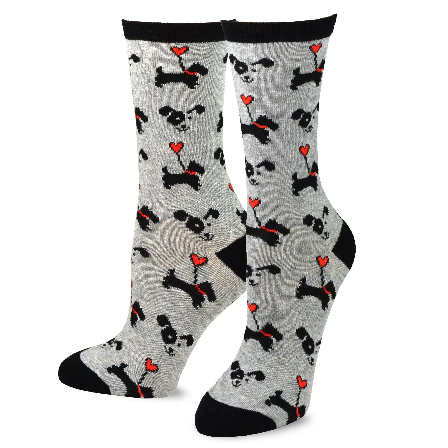 TeeHee Socks Women's Novelty Cotton Crew Happy Dog 5-Pack (11994)