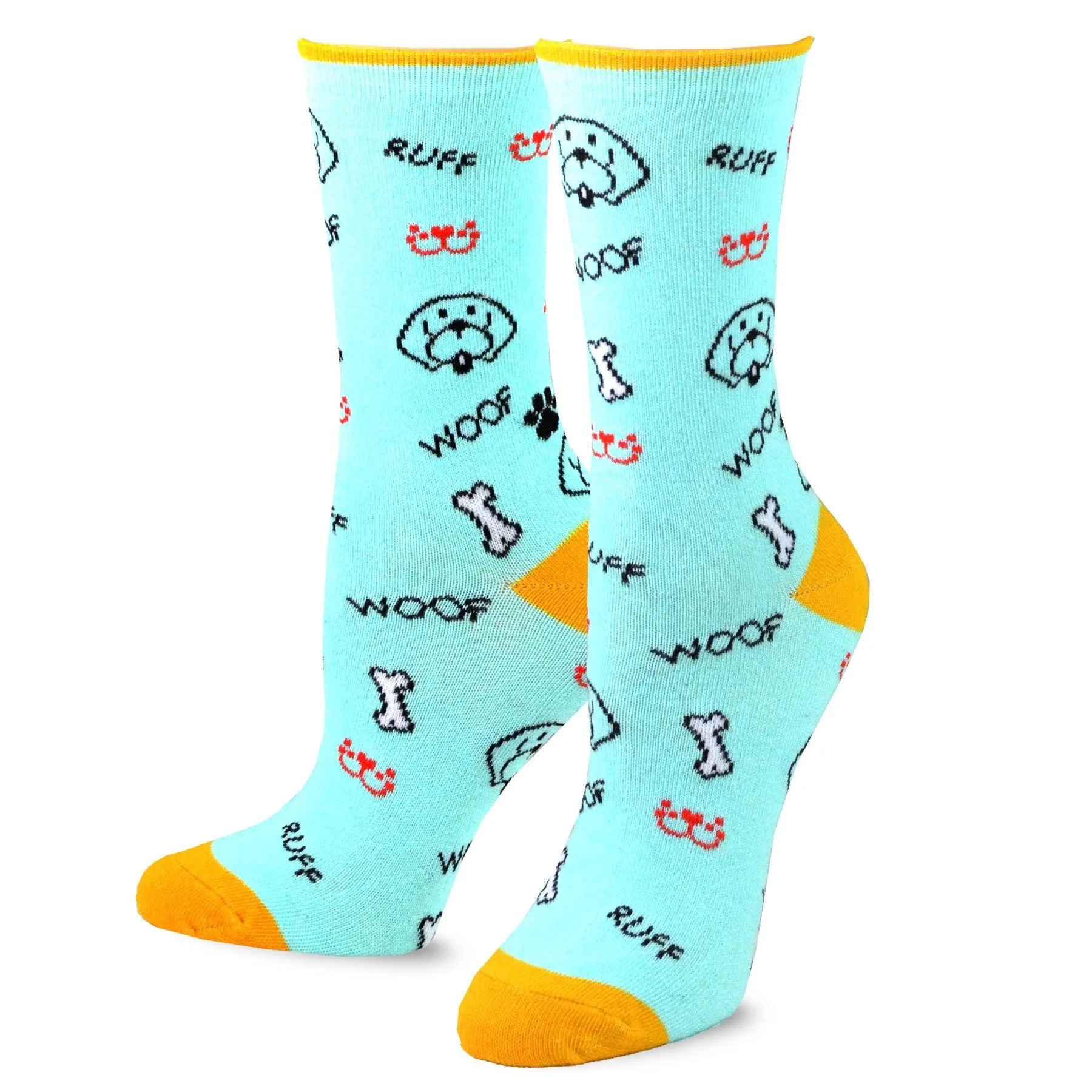 TeeHee Socks Women's Novelty Cotton Crew Happy Dog 5-Pack (11994)