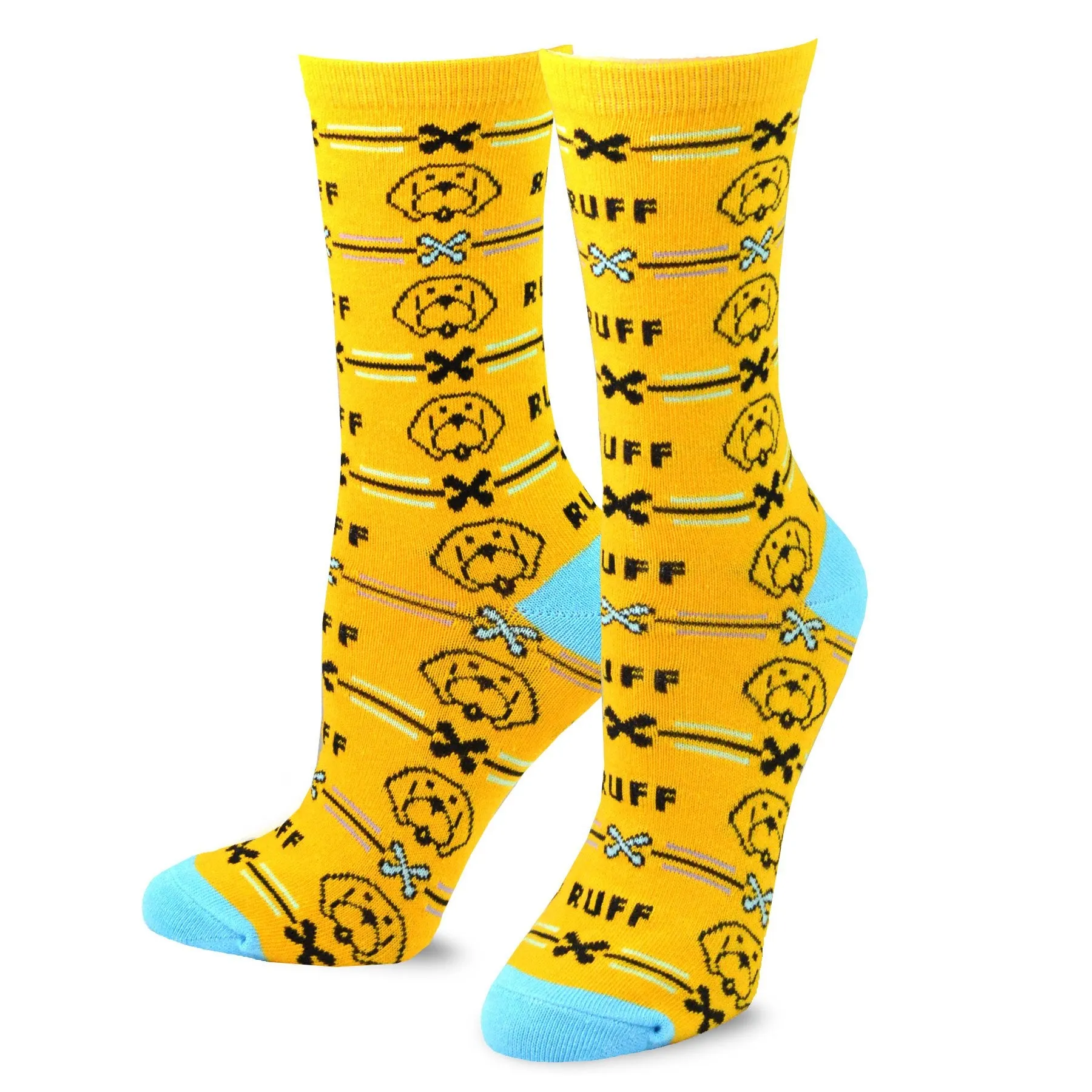 TeeHee Socks Women's Novelty Cotton Crew Happy Dog 5-Pack (11994)