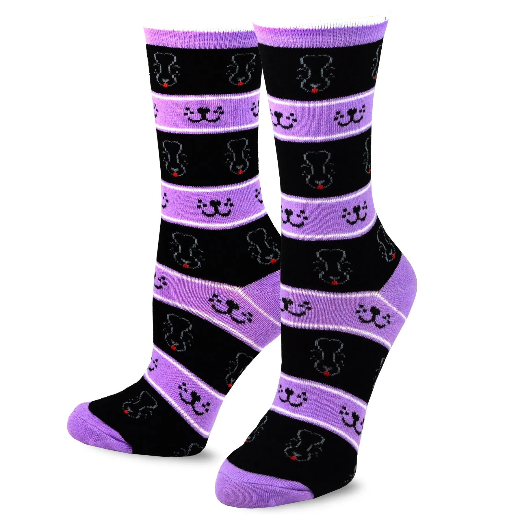 TeeHee Socks Women's Novelty Cotton Crew Happy Dog 5-Pack (11994)