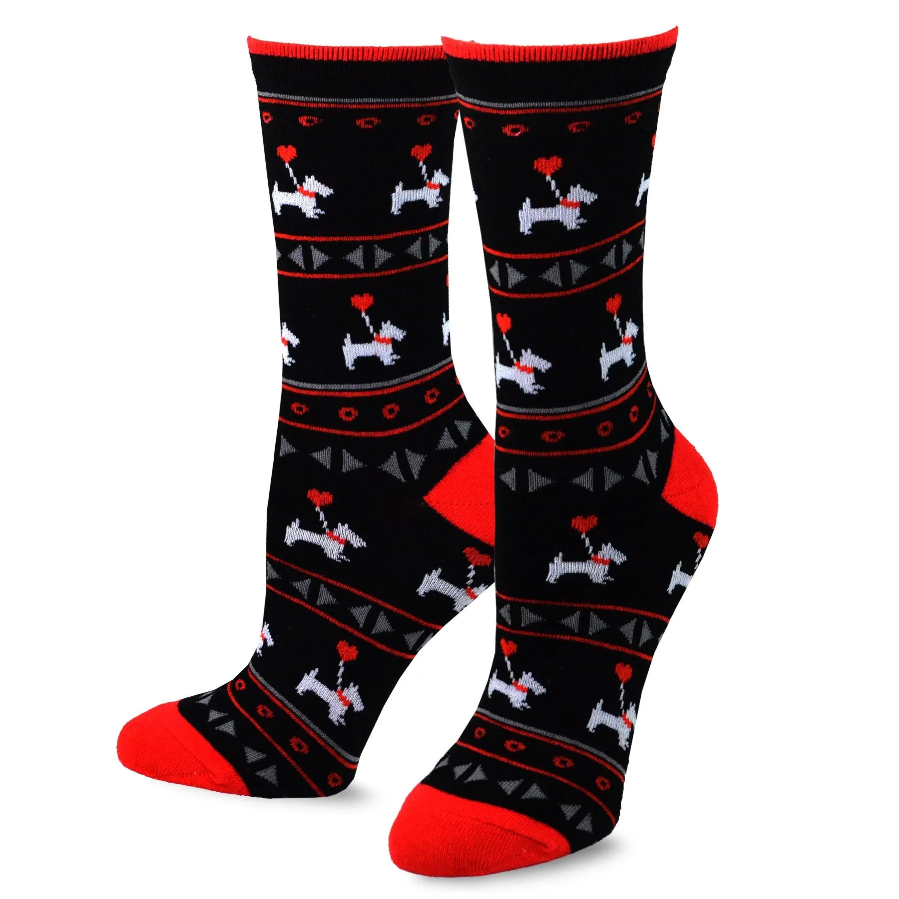 TeeHee Socks Women's Novelty Cotton Crew Happy Dog 5-Pack (11994)