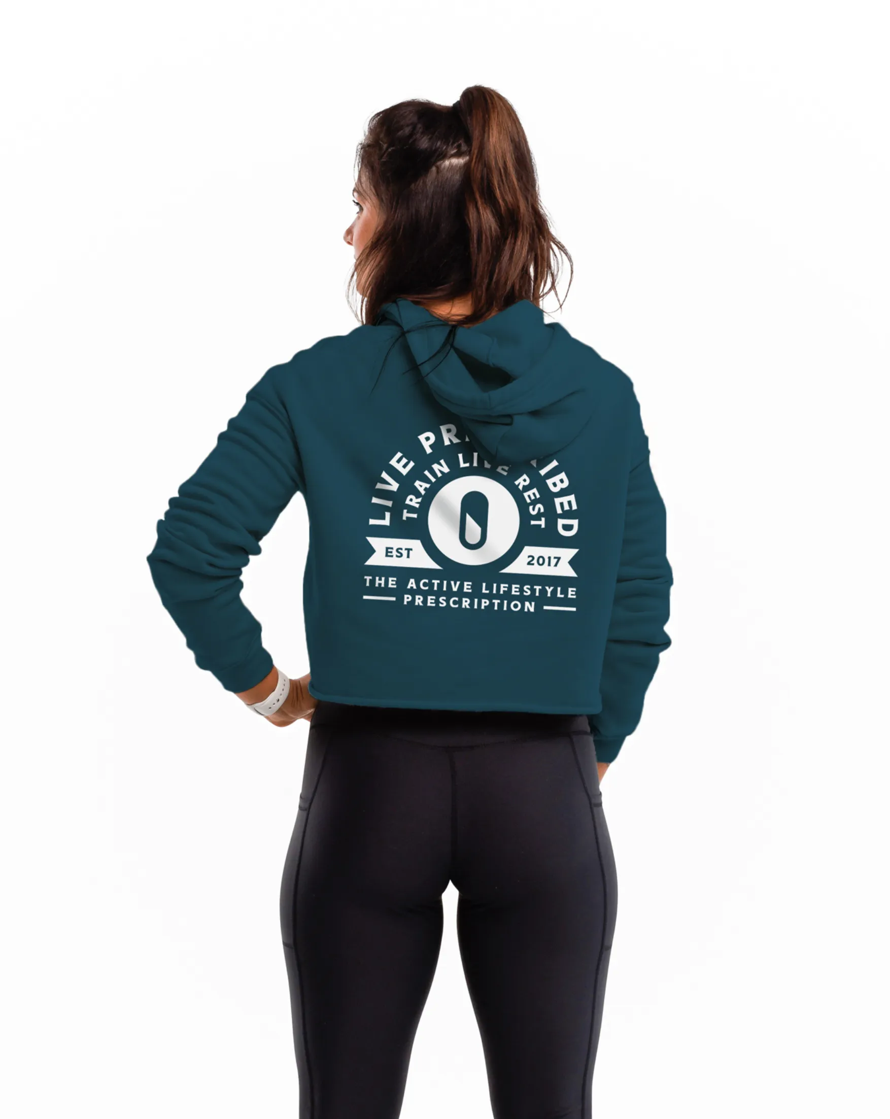 The Statement Crop Hoodie - Teal