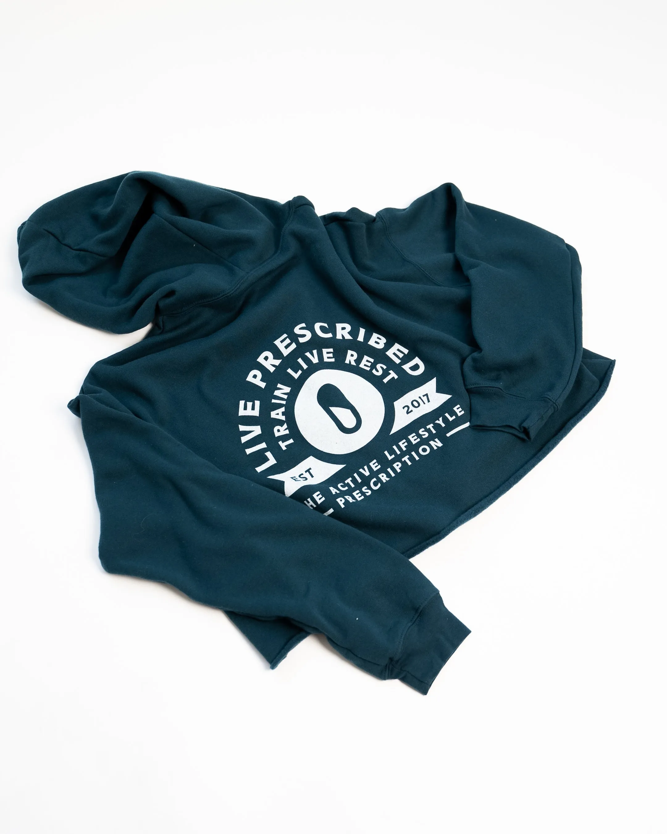 The Statement Crop Hoodie - Teal