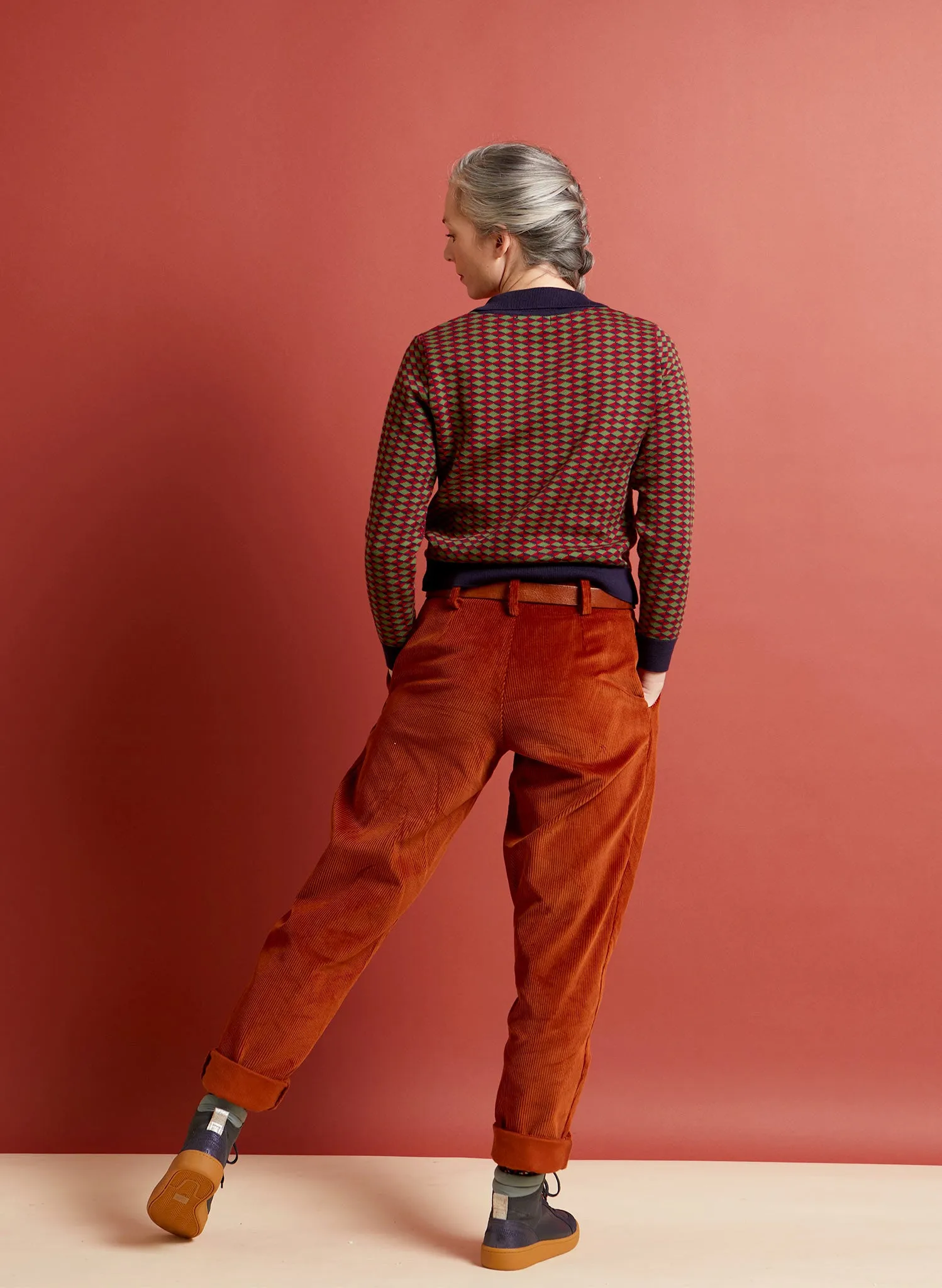 Wilma - Rust Corduroy Trousers