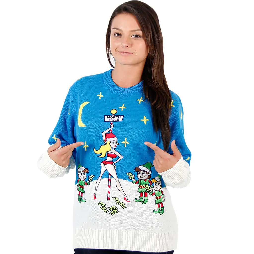 Women's Stripper Pole Ugly Christmas Sweater