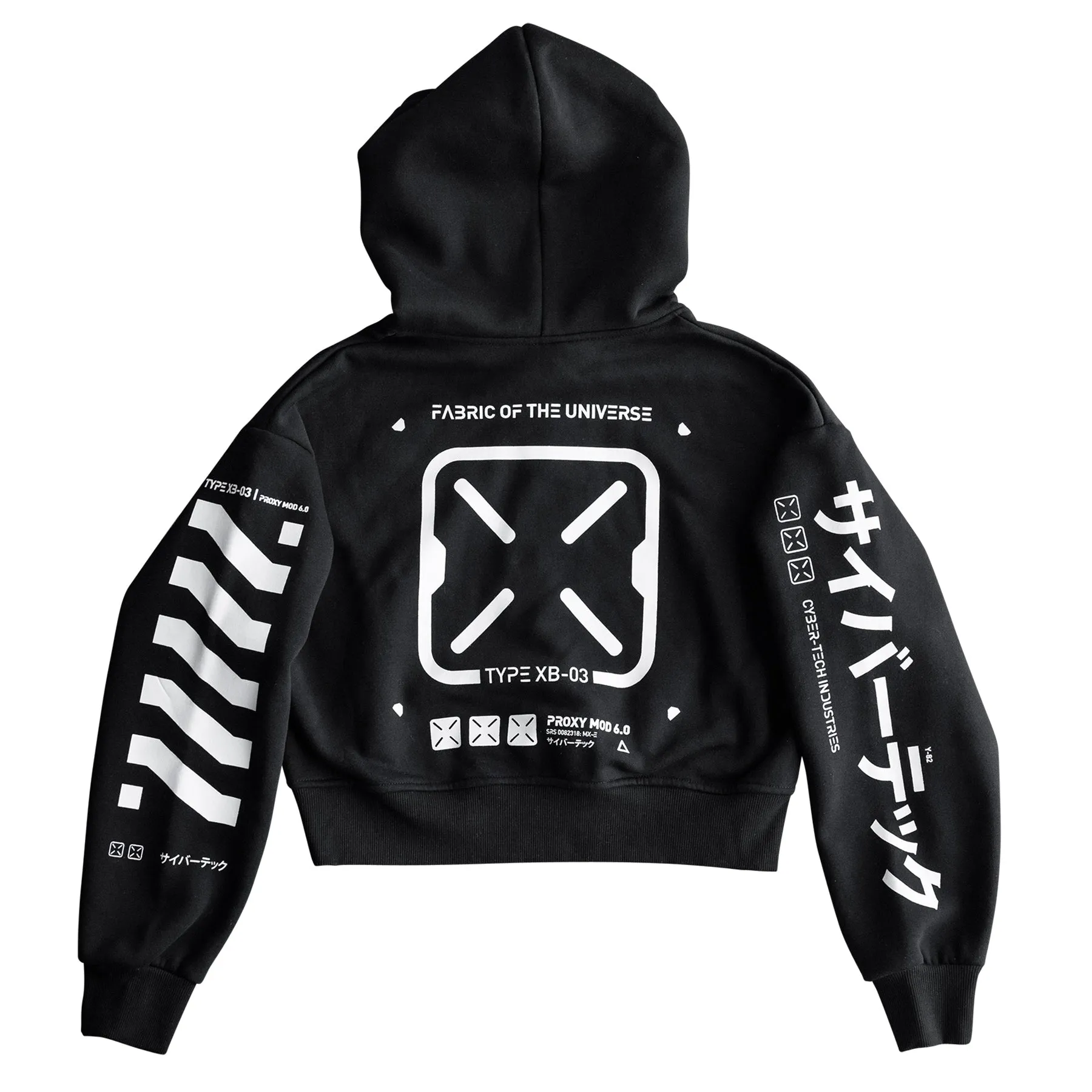 XB-03 Black Crop Hoodie